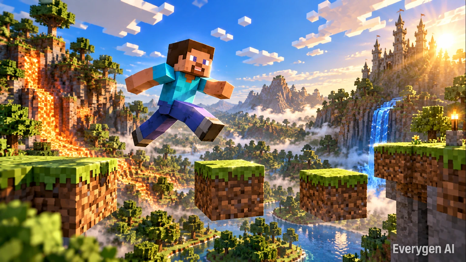 Block-World Parkour from Your Photo